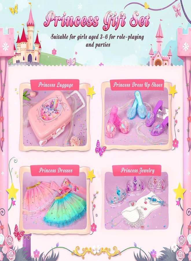 LIMIROLER 19 Pcs Princess Dress Up Shoes Gift Set, Girls Role Play Dress Up Toys & Costumes Set, Toddler Pretend Jewelry Boutique Kit Gift for Little Girls Aged 3 4 5 6 Years Old - Image 2